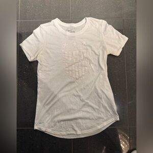 USA Soccer White on White Tee